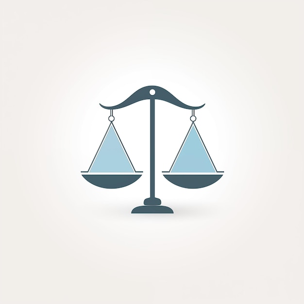 Photo simple minimalist icon style emblem of a balance scale