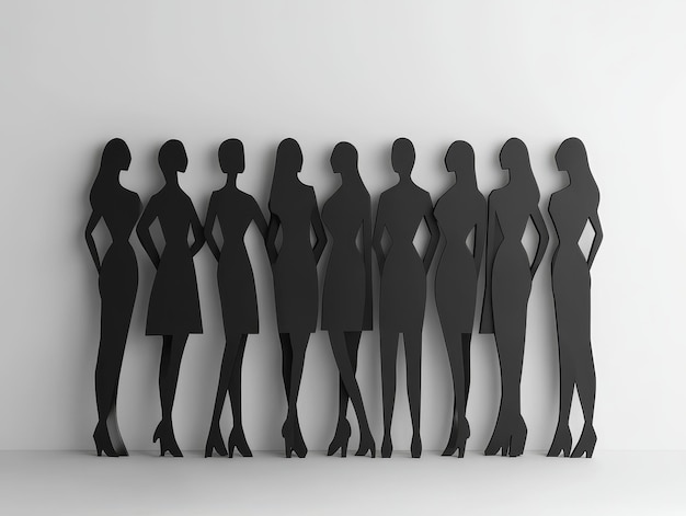 Photo simple minimalistic 3d illustration of women on strike