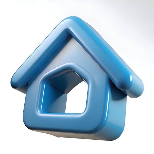 Photo a simple yet modern 3d home icon rendered in a vibrant blue