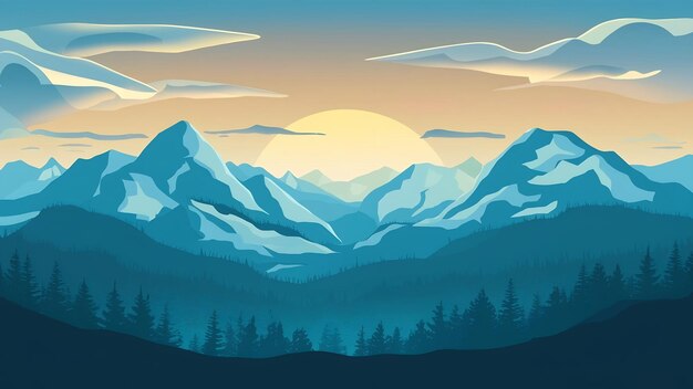 Simple mountains landscape