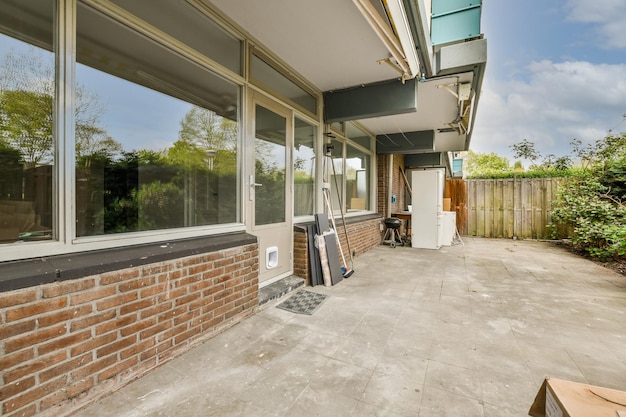 Simple patio cowered with wooden walls