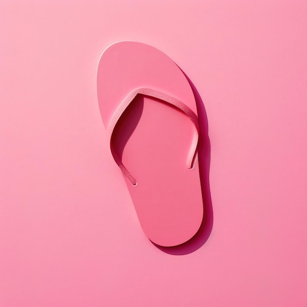 simple pink sandal on a pink flat Background, clean and minimalist