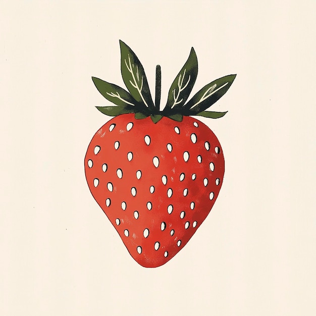 Photo simple and playful illustration of a strawberry