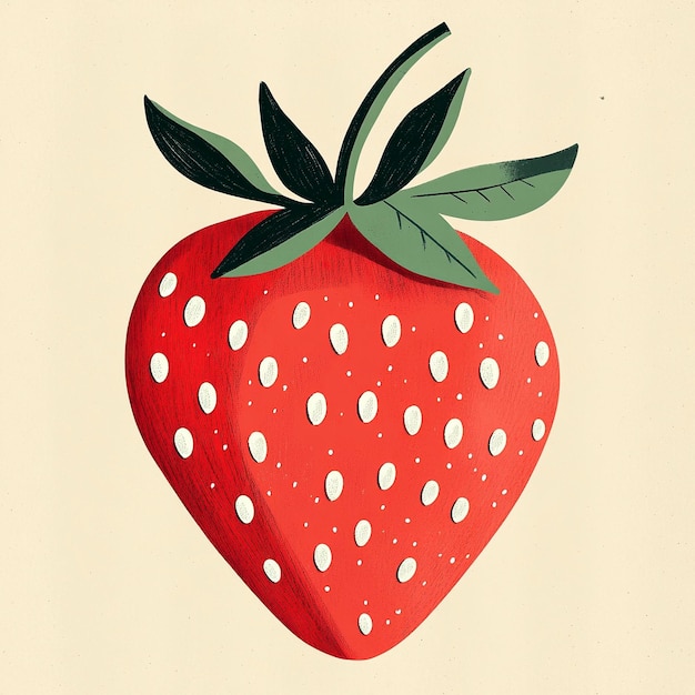 Photo simple and playful illustration of a strawberry