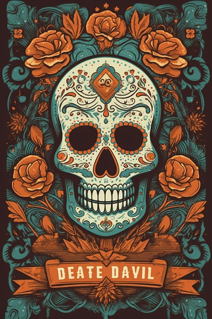 Simple poster of day of the dead