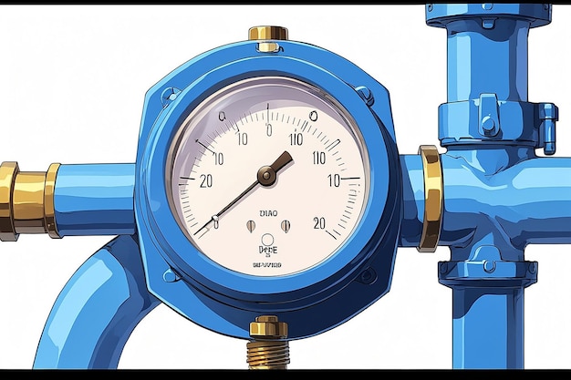 Simple Pressure Meter on Pipe Water Gauge