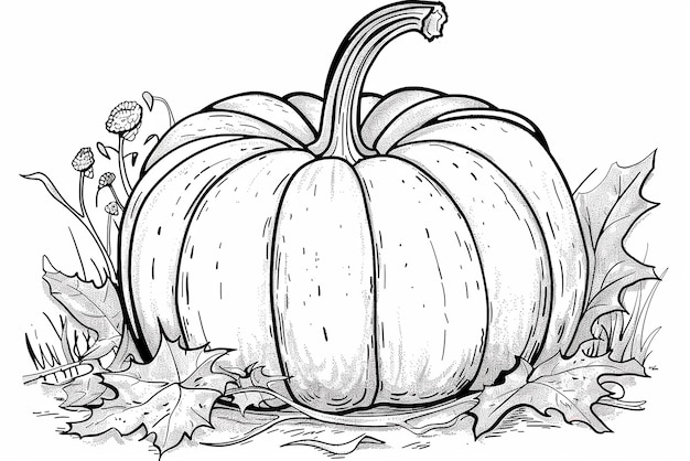 Photo simple pumpkin outline vector drawing