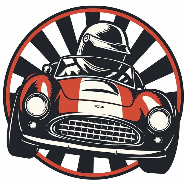 Photo simple rallye club logo with racing helmet