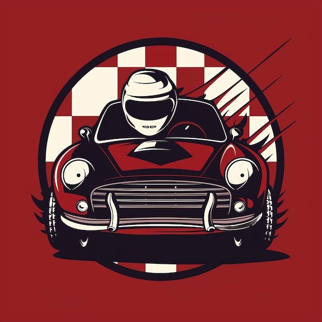 Photo simple rallye club logo with racing helmet