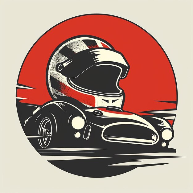 Photo simple rallye club logo with racing helmet