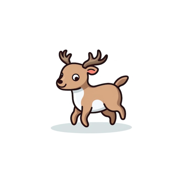 Simple reindeer illustration Christmas conceptIsolated white background