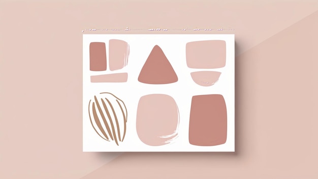 Photo a simple set of blush geometric icons perfect for modern design applications