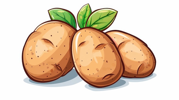 Photo simple sketch illustration of a potato on a white background minimalist and charming design