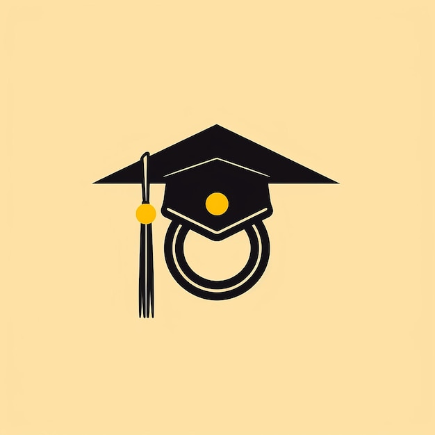 Photo simple study smile logo graduation hat cap toga arrow