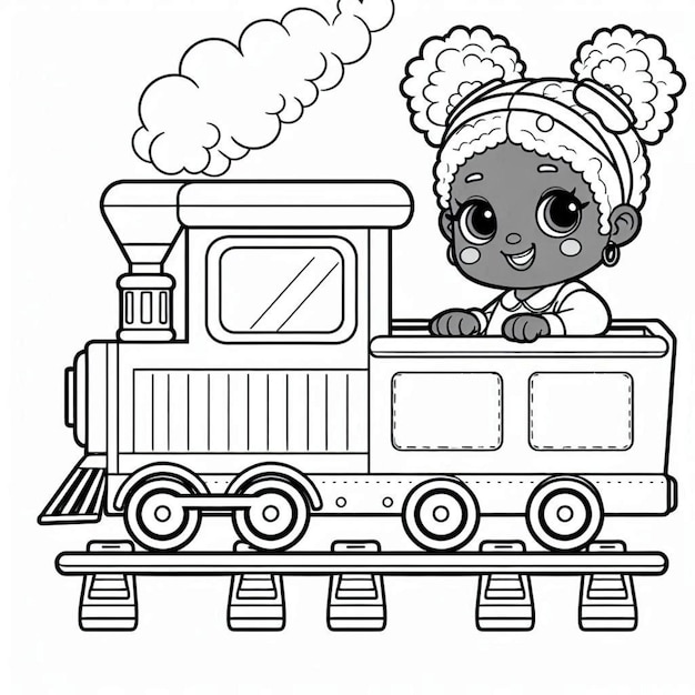 Simple Train Coloring Page