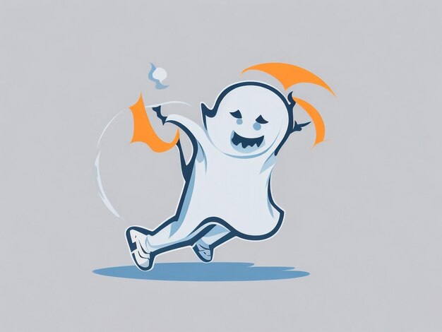 A simple vector cute dabbing Halloween ghost