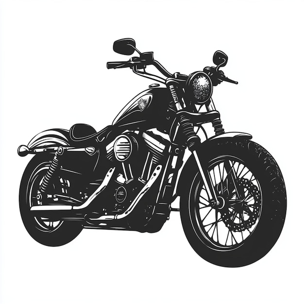 Photo simple vector design of a harley bike in minimalist aesthetic style