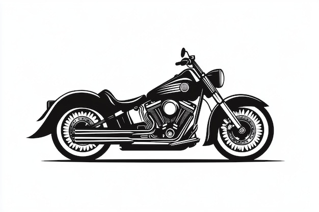 Photo simple vector design of a harley bike in minimalist aesthetic style