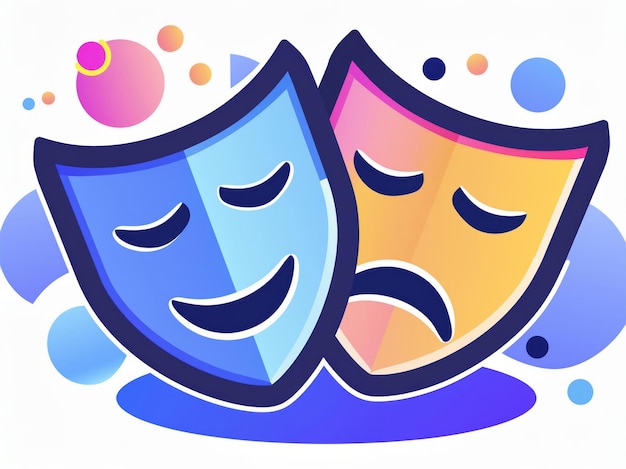 simple vector illustration of two theater masks