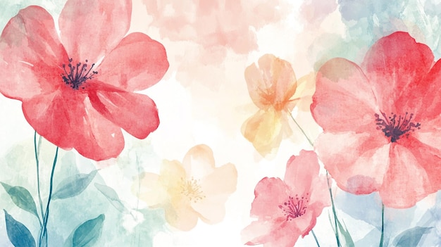 Photo simple watercolor illustration of flower background