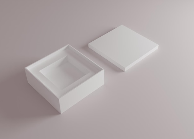 Simple white box 3D rendered image