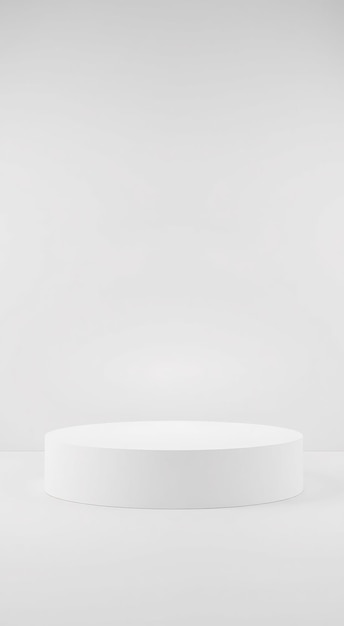 Photo simple white cylinder platform isolated on a white background