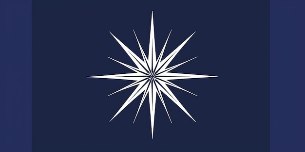 Photo a simple white line drawing on a cobalt blue background of a star with sharp points the deep color