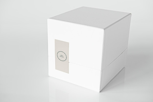 Simple white packaging box mockup