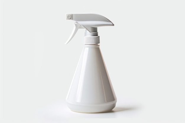 Photo a simple white spray bottle stands on a clean surface ready for cleaning tasks or plant care in a bright indoor setting