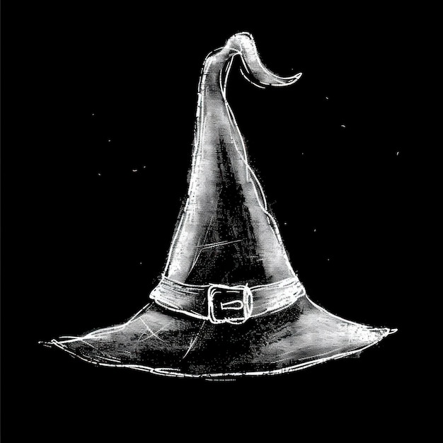 Photo simple witch hat icon art accessories illustrated