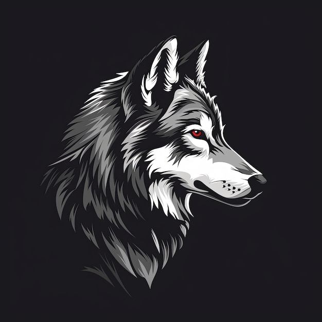 simple wolf head logo vector style