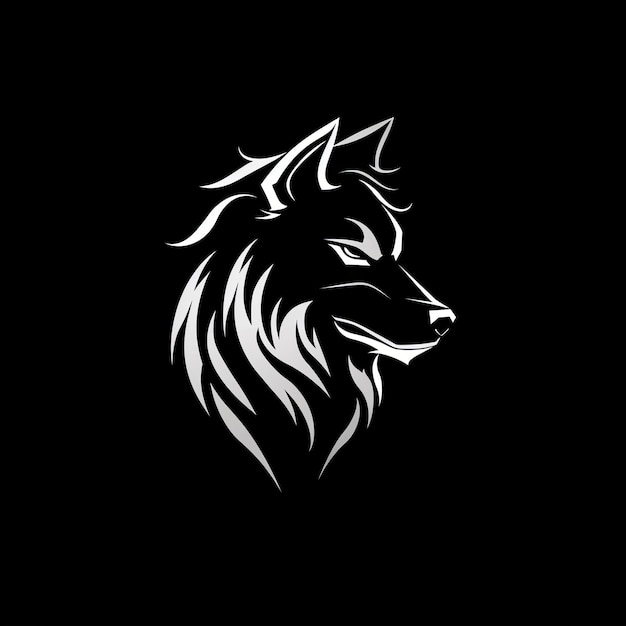 Photo simple wolf head logo vector style