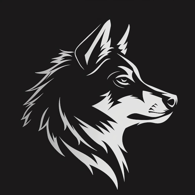 simple wolf head logo vector style