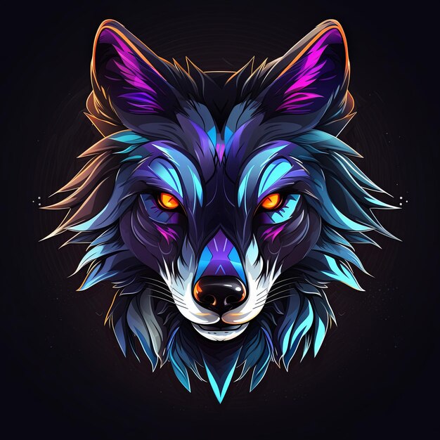 simple wolf head logo vector style