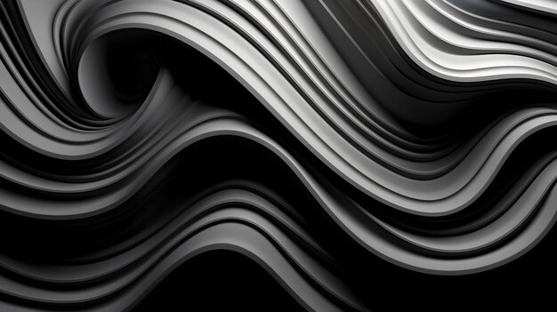 Simplified Abstract Wave Rendering in Black and White