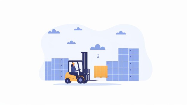 Photo simplified warehouse logistics with forklift