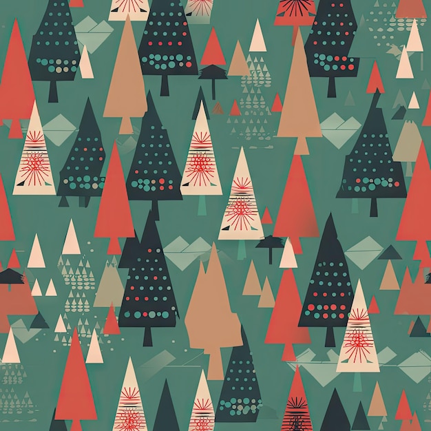 Simplistic Christmas Tree Wrapping Paper Design