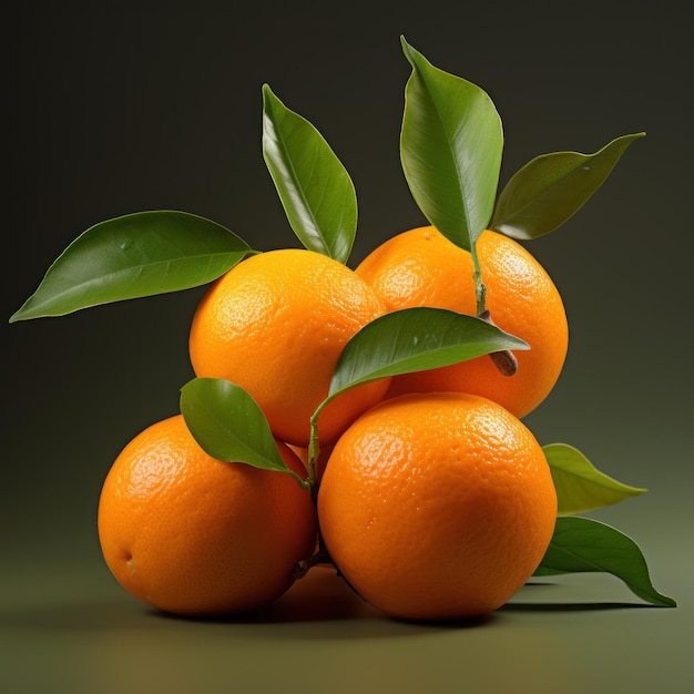 Simplistic Oranges on White Background AI Generated