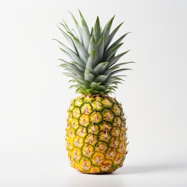 Simplistic Pineapple on White Background AI Generated