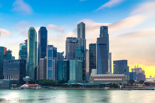 Singapore city skyline at night