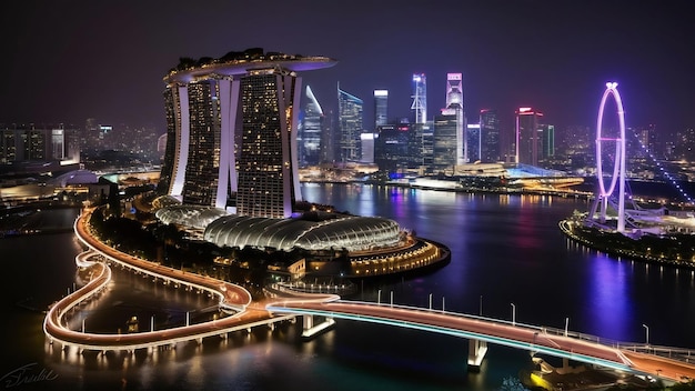 Singapore cityscape at night