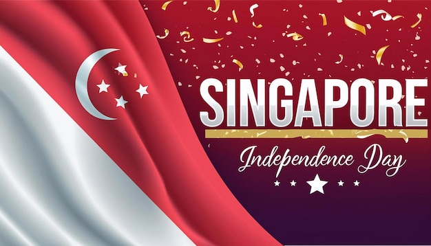 Photo singapore independence day poster design