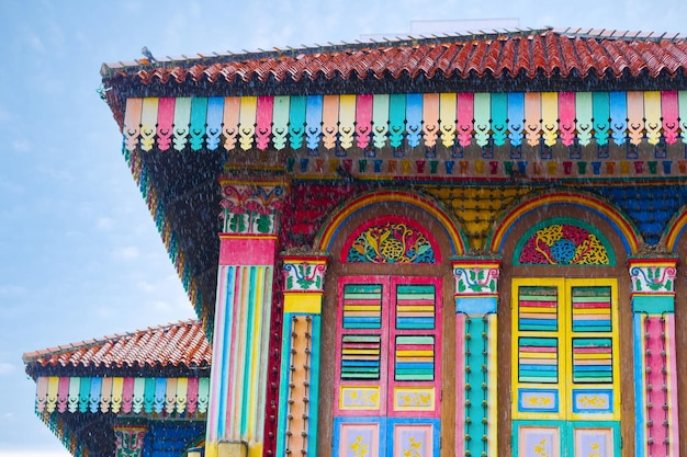 Singapore little india 22 june 2022 street view of Colorful facade buildings