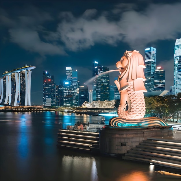 Singapore Marina Bay outstanding photo generated by AI