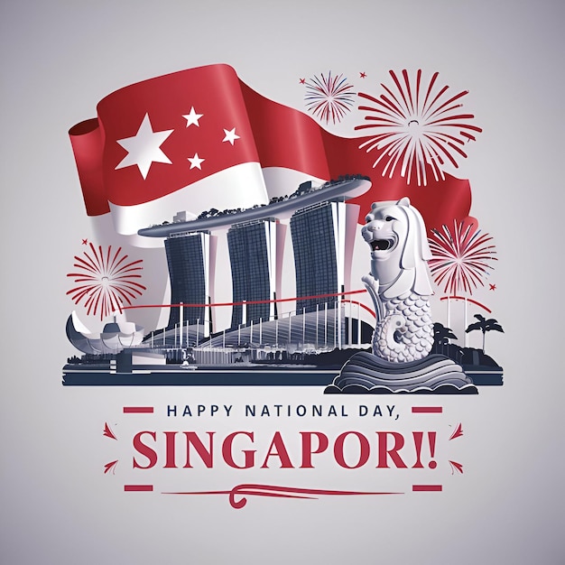 Singapore national day poster banner for social media