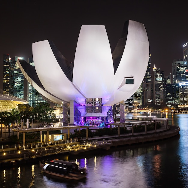 SINGAPORE - OCTOBER 16, 2014: ArtScience Museum is one of the attractions at Marina Bay Sands, an integrated resort in Singapore.