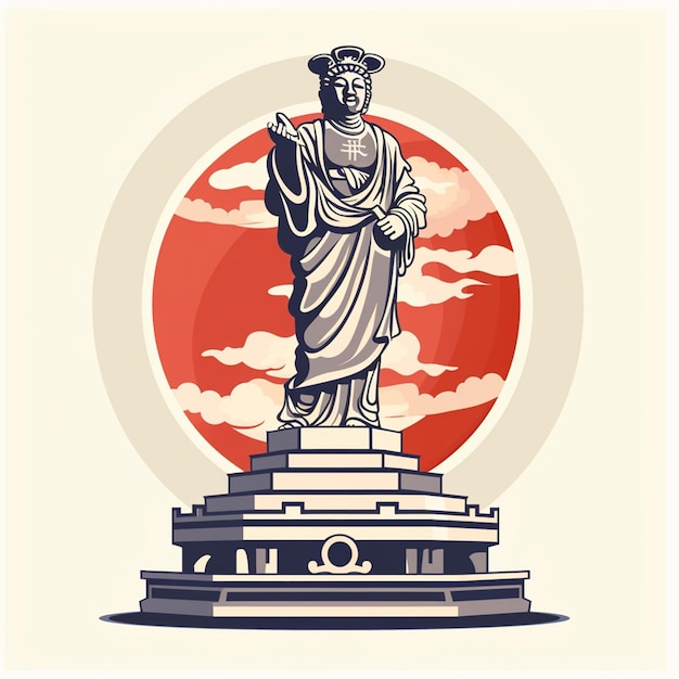 singapore statue vector logo isolated on background