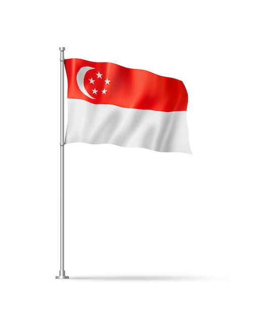 Singaporean flag isolated on white