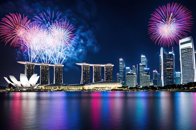 singapores spectacular firework extravaganza ai generated