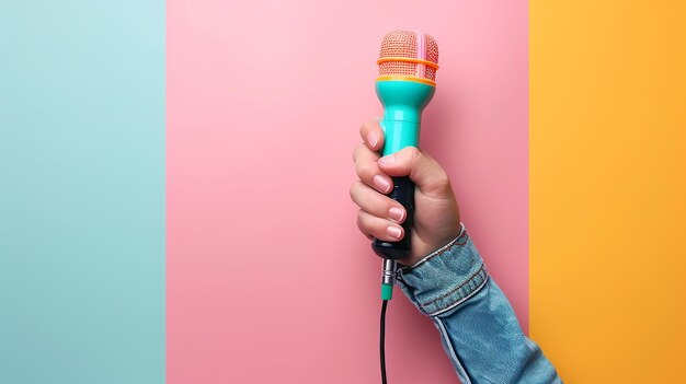 Singers Hand Holding Toy Microphone